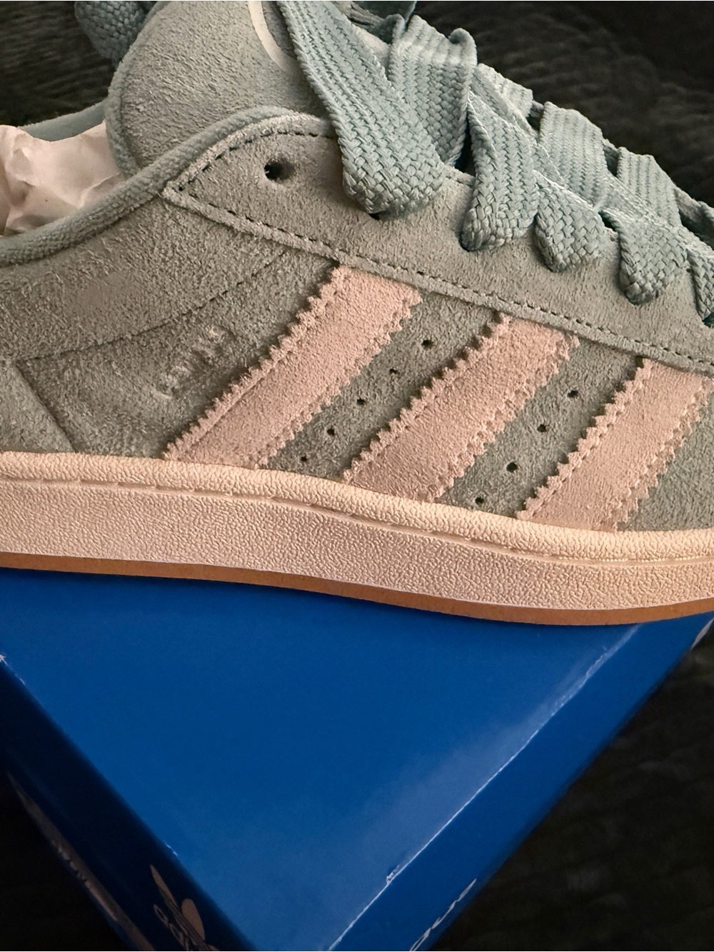 adidas womens Suede Sneaker in Mint Green cool color